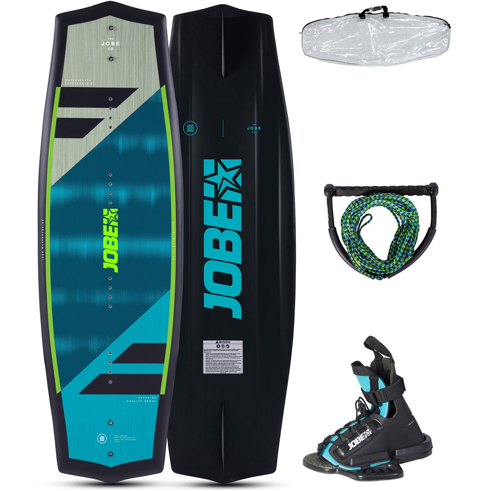 2026 Jobe Jinx Wakeboard 128 & Maze Bindings Package 278821008 - Blue / Black
